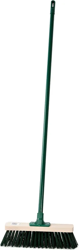 Straatbezem pvc groen met steel